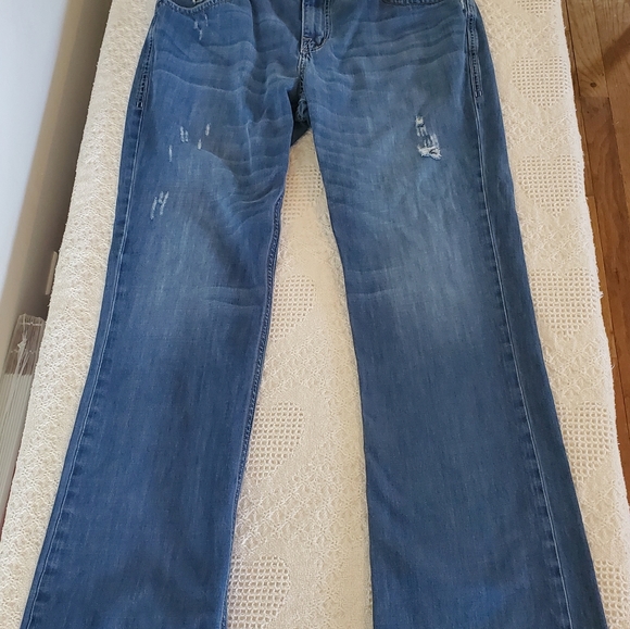 Vintage Rock Republic distressed men's jeans 36/34 Thick stitching and skulls - Picture 13 of 16